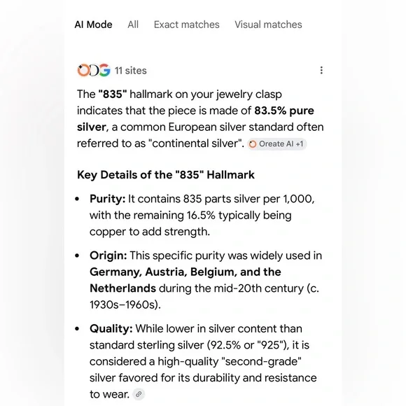 Vintage silver Geometric Necklace with Matching Bracelet - Picture 15 of 17